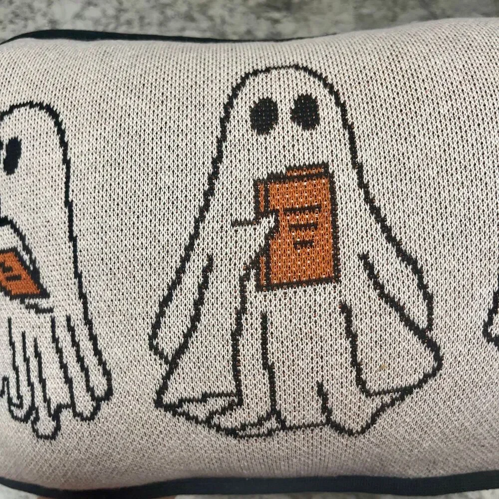 Goblin and Ghoul Halloween Ghost Reading Decorative Throw Blanket w Pillow (2)